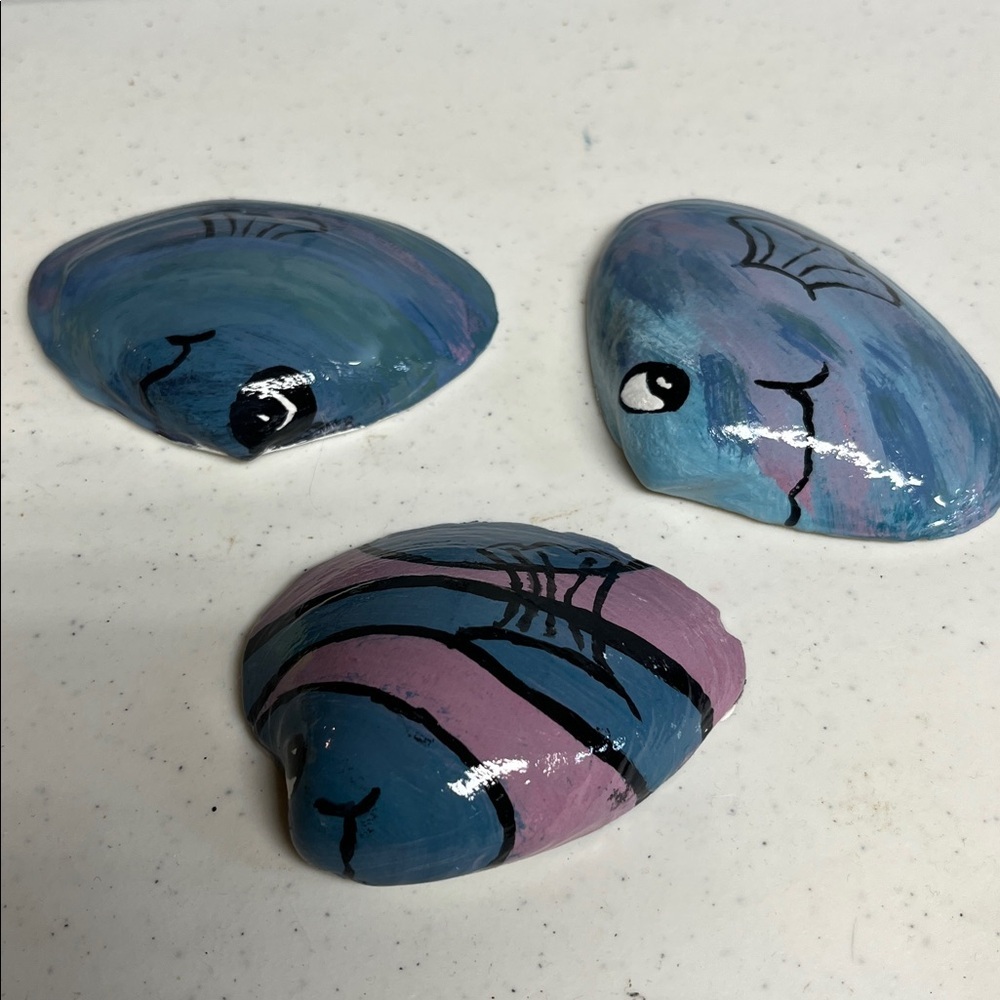 3 Piece Bundle Handcrafted Tropical Fish Shells